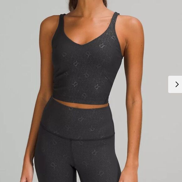 LULULEMON lululemon Align Tank Top  Yogo Yoga Embossed Black 6 Waist length NWT - Picture 5 of 6